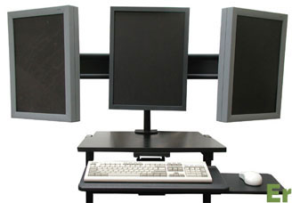 Three monitors arm